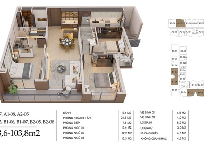 Sống chuẩn thượng lưu tại Alumi Premium Căn góc 3PN rộng 127,7m , đón nắng ban công Đông 1