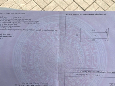 Chính chủ bán lỗ   cần gấp đất thổ cư trảng bom, đồng nai 0