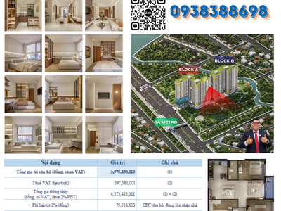 Bán căn hộ 3PN2WC - Vị trí chiến lược mặt tiền QL13 - Sát cạnh Ga Metro 5