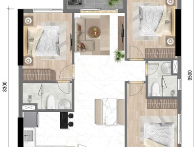 Bán căn hộ 3PN2WC - Vị trí chiến lược mặt tiền QL13 - Sát cạnh Ga Metro 1