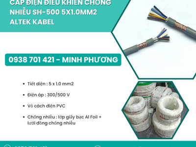 Dây cáp điện điều khiển chống nhiễu SH-500 5x1.0mm2 Đà Nẵng, Hồ Chí Minh, Hà Nội 0