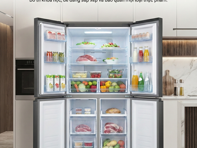 Tủ lạnh Sharp 4 cánh Inverter 466 lít Fxp560v-mg, fxp560v-rd, fxp560vg-bk 1