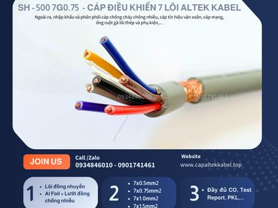 Đà Nẵng phân phối cáp điều khiển chống nhiễu 7x0.75 0