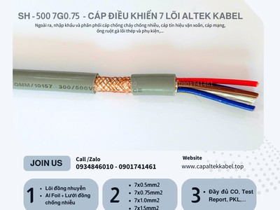 Đà Nẵng phân phối cáp điều khiển chống nhiễu 7x0.75 2