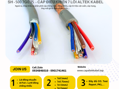 Đà Nẵng phân phối cáp điều khiển chống nhiễu 7x0.75 3