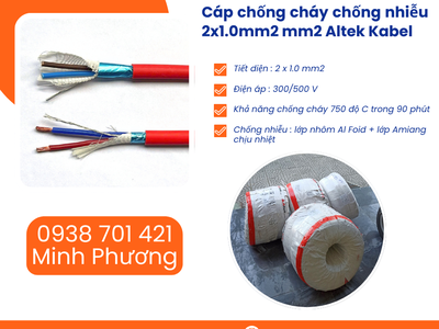 Cáp chống cháy chống nhiễu Altek Kabel 2x1.0 mm2 chính hãng Đà Nẵng, Huế, Bình Định 1