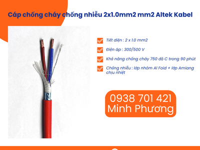 Cáp chống cháy chống nhiễu Altek Kabel 2x1.0 mm2 chính hãng Đà Nẵng, Huế, Bình Định 2