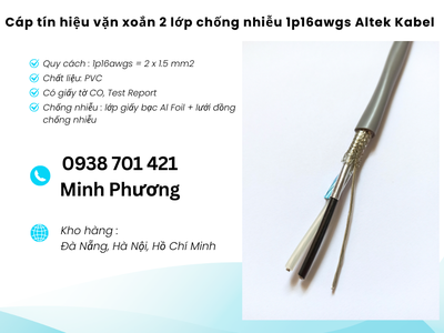 Cáp tín hiệu vặn xoắn 2 lớp chống nhiễu 1p16awgs Altek Kabel Đà Nẵng, Bình Định, Phú Yên 2