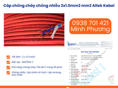 Cáp chống cháy chống nhiễu Altek Kabel 2x1.0 mm2 chính hãng Đà Nẵng, Huế, Bình Định 0