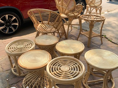 Ghế đôn tròn mây tre 0