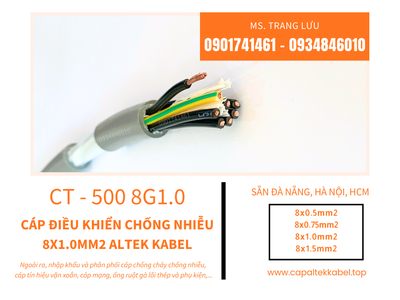 Đà Nẵng, Hà Nội phân phối cáp điều khiển 8x1.0 Altek Kabel 2