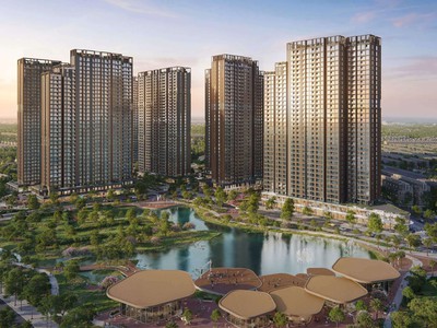 Căn 2PN The Parkland 57,41m    Tầng 19 cao thoáng, logia hướng Bắc mát quanh năm, ở sướng khỏi bàn 4