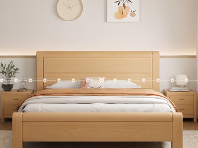 Giường Ngủ Gỗ Sồi Tự Nhiên Thiết Kế Chân Cao Bền Bỉ, Đẳng Cấp 1