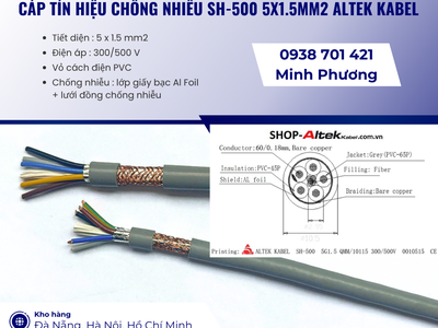 Cáp tín hiệu chống nhiễu sh-500 5x1.5mm2 Altek Kabel Đà Nẵng, Cần Thơ, Kiên Giang 1