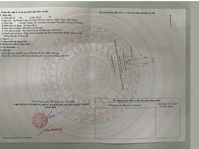 Chính chủ cần bán đất huyện châu thành, tỉnh hậu giang 0