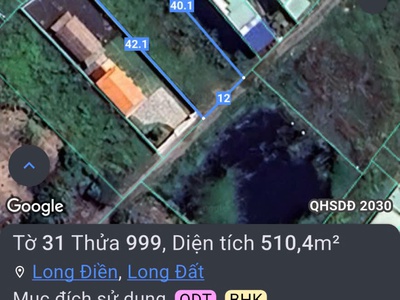 Bán lô đất đường bê tông khu cây quéo long điền cách quốc lộ 55 khoảng 150m 3