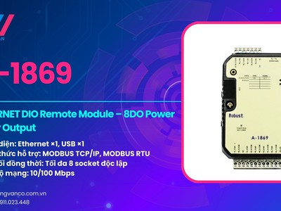 A-1869 ETHERNET DIO Remote Modules, 8DO Power Relay Output 0