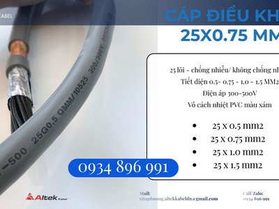 Cáp Điều Khiển Chống Nhiễu 25x0.75 Phân Phối Long An, Bình Dương, Cần Thơ 2