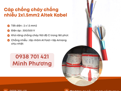 Cáp chống cháy chống nhiễu 2x1.5 Altek Kabel phân phối Đà Nẵng, Hà Nội, Hồ Chí Minh 0