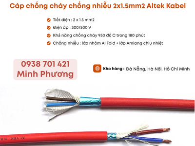 Cáp chống cháy chống nhiễu 2x1.5 Altek Kabel phân phối Đà Nẵng, Hà Nội, Hồ Chí Minh 2