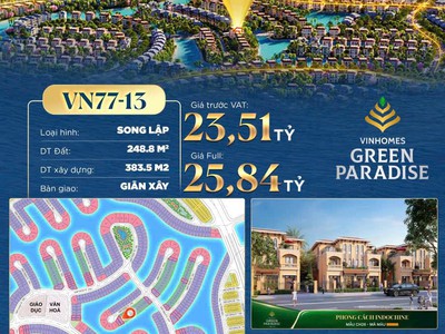 Biệt thự song lập vinhomes green paradise   248m2   23,51 tỷ 0