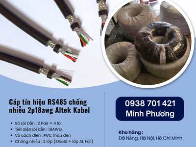 Cáp tín hiệu RS485 chống nhiễu 2p18awg Altek Kabel tại Đà Nẵng, Quảng Ngãi, Bình Định 0