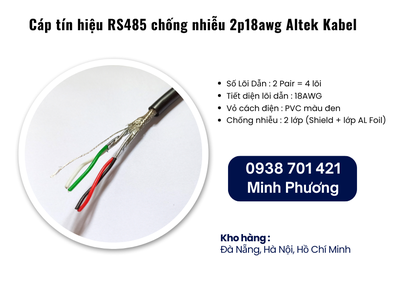 Cáp tín hiệu RS485 chống nhiễu 2p18awg Altek Kabel tại Đà Nẵng, Quảng Ngãi, Bình Định 2