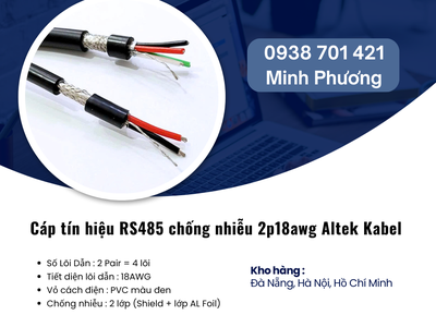Cáp tín hiệu RS485 chống nhiễu 2p18awg Altek Kabel tại Đà Nẵng, Quảng Ngãi, Bình Định 1