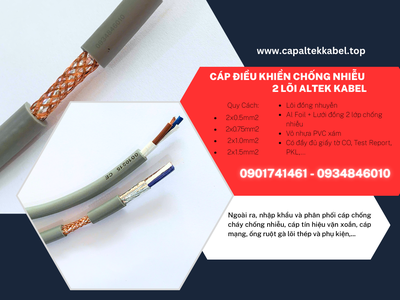 Đà Nẵng, Hà Nội phân phối cáp tín hiệu chống nhiễu 2x1.5 Altek Kabel 3