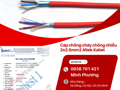 Dây cáp điện chống cháy chống nhiễu Altek Kabel 2x2.5mm2 Huế, Bình Định, Phú Yên 1