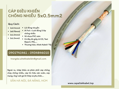 Cáp tín hiệu chống nhiễu 5x0.5 Altek Kabel sẵn Đà Nẵng, Huế, Quảng Ngãi 0