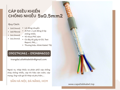 Cáp tín hiệu chống nhiễu 5x0.5 Altek Kabel sẵn Đà Nẵng, Huế, Quảng Ngãi 2