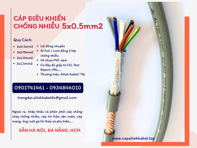 Cáp tín hiệu chống nhiễu 5x0.5 Altek Kabel sẵn Đà Nẵng, Huế, Quảng Ngãi 3