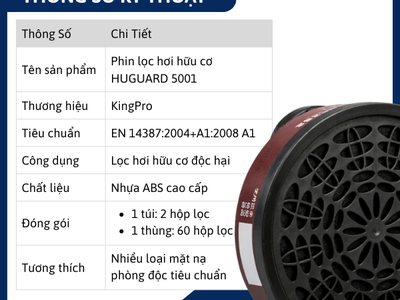 Phin Lọc HUGUARD 5001   Giải Pháp Lọc Hơi Hữu Cơ An Toàn Cho Môi Trường Hóa Chất 0