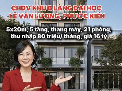 Bán căn hộ dịch vụ 21 phòng   khu b của  làng đại học   đường 12m   chỉ 16 tỷ 0