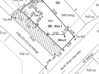 Đất góc 2 mt 10m x 20m giá chỉ 6,5 tỷ - đường nhựa 10m kdc xtt59, bà điểm 2