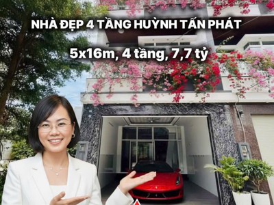 Nhà phố huỳnh tấn phát, nhà bè  hẻm 6m  xe hơi vào nhà  full nội thất  giá 7,7 tỷ 0