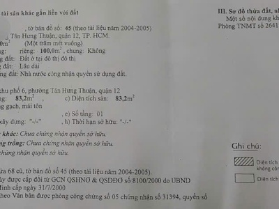 Bán nhà c4 4x26 mặt tiền đông hưng thuận 39 - 100m2 - đường xe tải thông 2