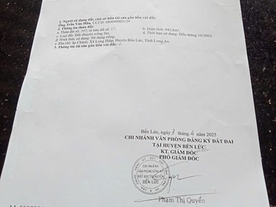 Hot hot - cần bán gấp lô đất tại xã long hiệp, huyện bến lức,  long an 0