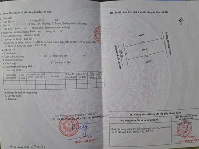 Bán lô đất 80m2 khu Vạn Lộc, ph Tứ Minh, TP HD, mặt tiền 5m, giá rất tốt, gần đường lớn 0