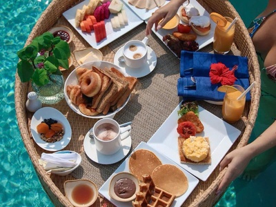 Khay nổi đồ ăn nhựa giả mây 5