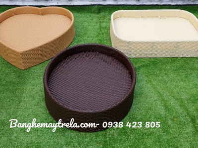 Khay nổi đồ ăn nhựa giả mây 4