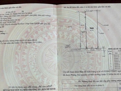 Lô đất đẹp  17.5x55  đường lê thị riêng, p.thới an, quận 12 giá rẻ 33 tỷ 1