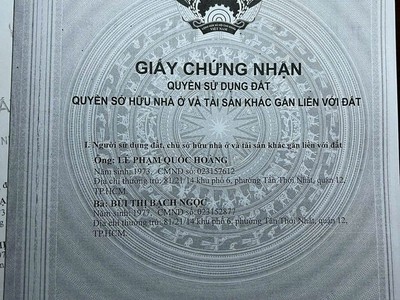 Nhà 2 mặt tiền đẹp   giá tốt    chính chủ cần bán tại 161 , đường nguyễn duy cung, phường 12 2