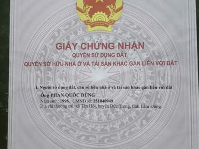 Hot     sở hữu ngay lô đất đẹp - giá tốt - vị trí đắc địa tại xã tân thành, huyện đức trọng, lâm 0