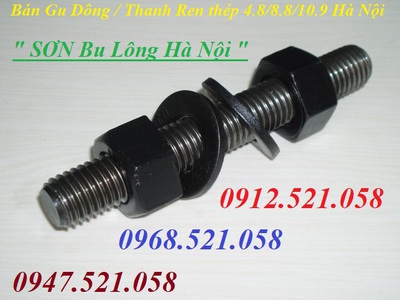 Thanh ty ren thép ren ngược M12 dài 1 mét Thanh Trì 0968521058 Thanh Sơn có đai ốc ren trái M12 thép 0