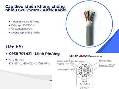 Cáp điều khiển không chống nhiễu Altek Kabel 6x0.75mm2 Đà Nẵng, Hà Nội, Hồ Chí Minh 1