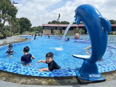 Tiểu cảnh ngoài vườn, tiểu cảnh cho sân chơi, tượng hình các con thú, cây nấm, máng tuột, voi, gà 18