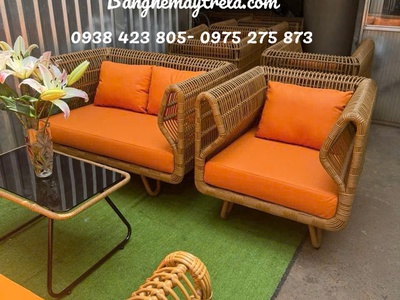 Bàn ghế sofa tổ yến nhựa giả mây 3