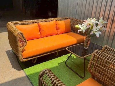 Bàn ghế sofa tổ yến nhựa giả mây 4